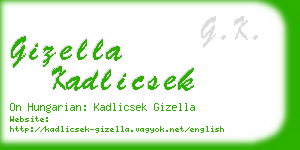 gizella kadlicsek business card